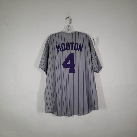 Mens Colorado Rockies James Mouton 4 Baseball-MLB Button Front Jersey Size XL image number 2