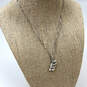Designer Swarovski Silver-Tone Crystal Stone Teddy Bear Pendant Necklace image number 1