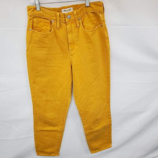 Wm Madewell Yellow Denim The Mom Jeans Sz 26 image number 1