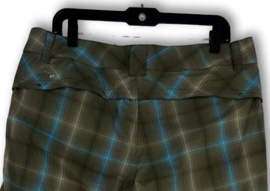NWT Womens Gray Blue Plaid Pockets Flat Front Bermuda Shorts Size 14 image number 4