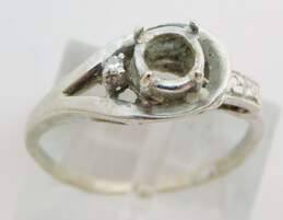 VNTG 14K White Gold Diamond Accent Ring Setting for Repair 2.0g