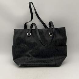Michael Kors Womens Jet Set Black Monogram Double Handle Tote Bag Purse alternative image