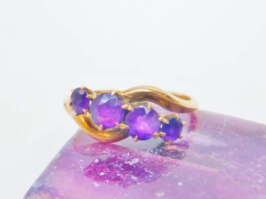 10K Yellow Gold Amethyst Ring 2..1g image number 1