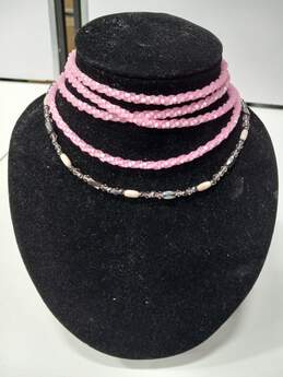 5 Piece Pink Beaded Jewelry Bundle alternative image