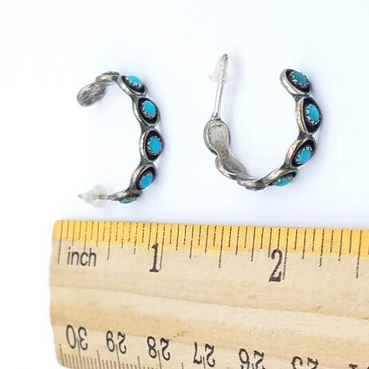 925 Silver Southwestern turquoise Earrings 2.20G image number 4