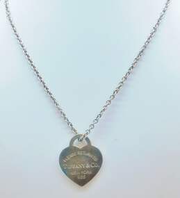 Tiffany & Co 925 Please Return To Heart Tag Pendant Cable Chain Necklace 15.1g