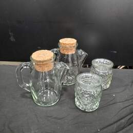 Bundle of 4 Glass Containers With Lids/Corks