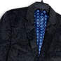 Mens Black Paisley Notch Lapel Single Breasted Two Button Blazer Size L image number 3