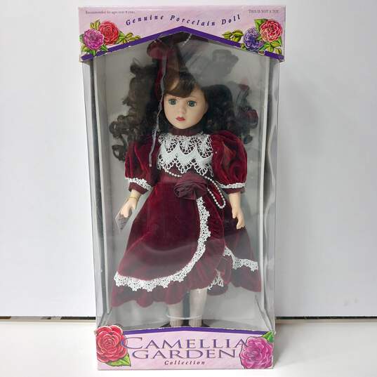 Vintage Camellia Garden Porcelain Doll in Box image number 1