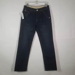 NWT Mens Dark Wash Denim 5 Pocket Design Straight Leg Jeans Size 32