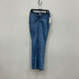 NWT Womens Blue Denim Medium Wash Ruched Side Zip Jegging Jeans Size 30