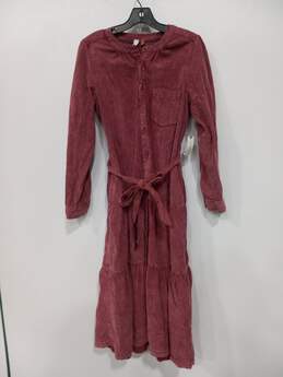 Anthropologie Women's Red Corduroy Maxi Dress Size S - NWT