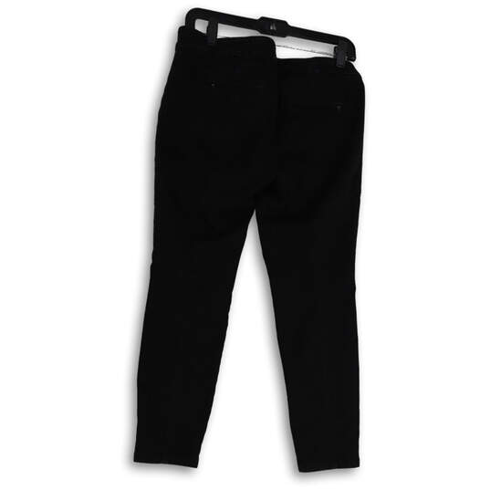 Womens Black Dark Wash Denim Zip Pocket Stretch Skinny Leg Jeans Size 10P image number 2
