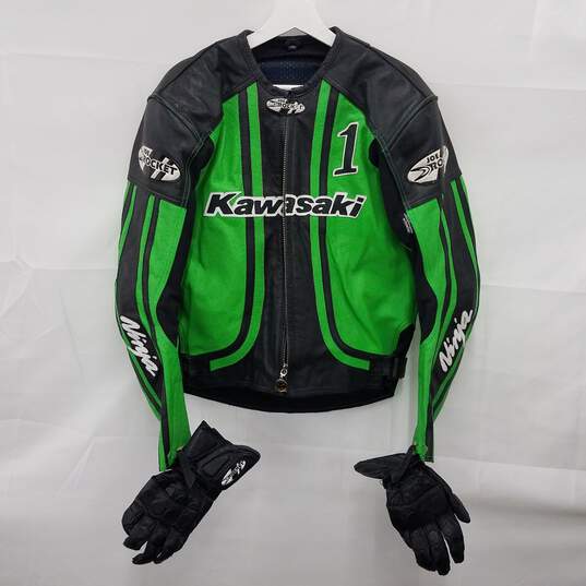 Joe Rocket Kawasaki Leather Motocycle Jacket Size 44 image number 1