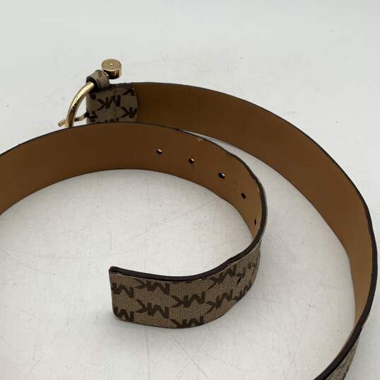 Michael Kors Womens Multicolor Leather Signature Print Adjustable Waist Belt 40" image number 4