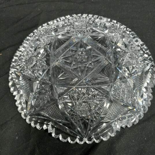2 Vintage Clear Cut Crystal Dishes image number 3