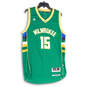 Mens Green Gold Milwaukee Bucks Greg Monroe #15 Basketball Jersey Size L image number 1