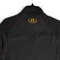 Mens Gray Gold Heather 1/4 Zip Mock Neck Long Sleeve T-Shirt Size Small image number 4
