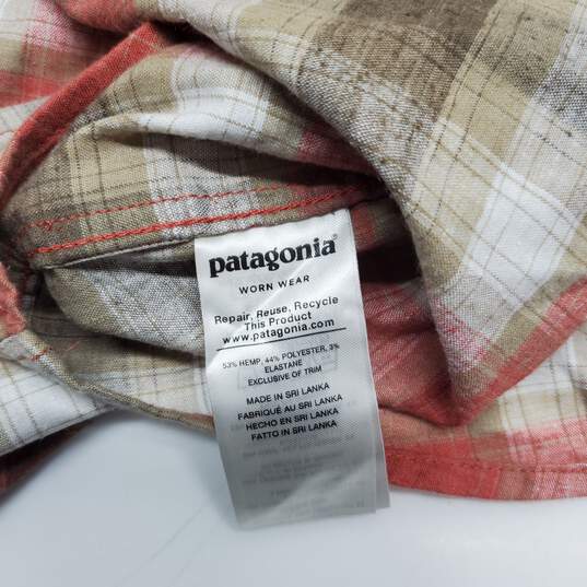 Patagonia Full Snap Button Up Hemp Blend Short Sleeve Shirt Size M image number 4
