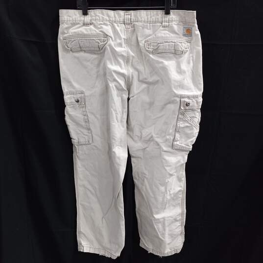 Men's Carhartt White Denim Jeans Size 40X32 image number 2