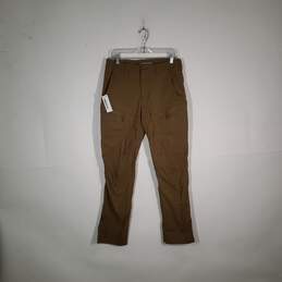 Mens Flat Front Straight Leg Zipper Pockets Belt Loops Cargo Pants Size 32X32