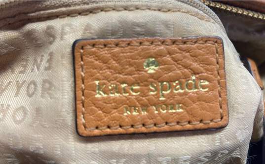 Kate Spade Brown Leather Zip Crossbody Bag image number 6