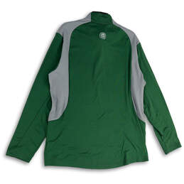 NWT Mens Green Gray 1/4 Zip Mock Neck Long Sleeve Pullover T-Shirt Size XL alternative image