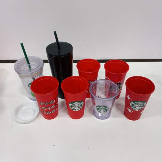 Bundle of 8 Assorted Starbucks Cups w/Assorted Lids image number 1