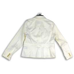 Chaps Womens White Notch Lapel Long Sleeve Three-Button Blazer Size L alternative image