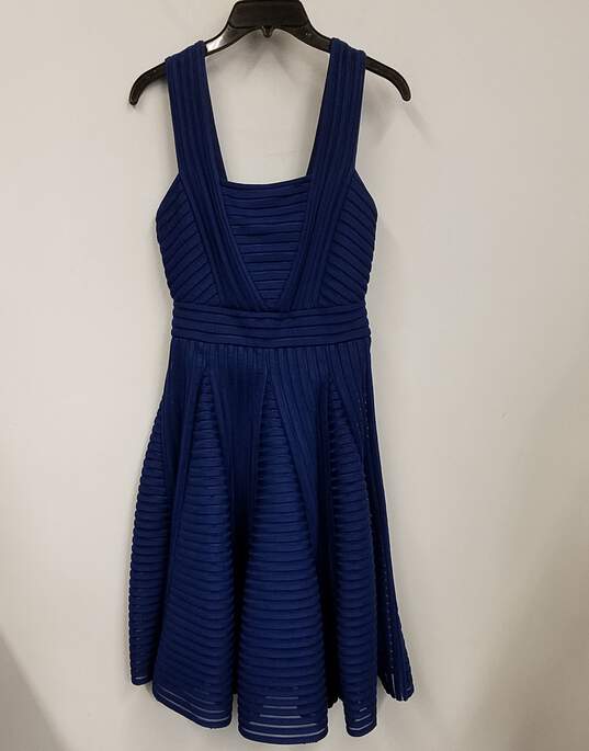 NWT Womens Blue Paris Rodez Square Neck Sleeveless Fit & Flare Dress Size 1 image number 1