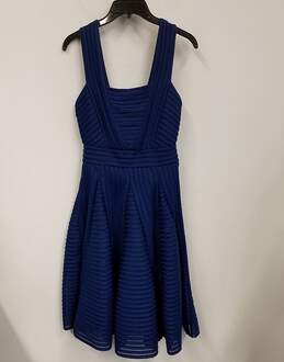 NWT Womens Blue Paris Rodez Square Neck Sleeveless Fit & Flare Dress Size 1
