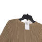 NWT Womens Tan Knitted Long Sleeve Side Slit Pullover Sweater Size 1X image number 4