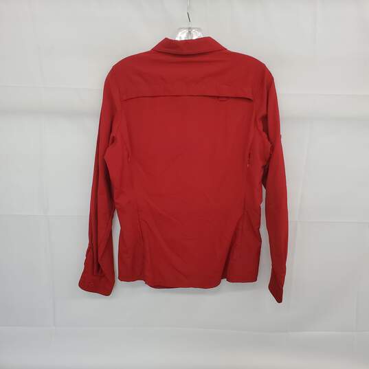REI Red Long Sleeved Sahara Shirt WM Size S NWT image number 2