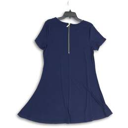Michael Kors Womens Navy Blue Short Sleeve Back Zip T-Shirt Dress Size Large alternative image
