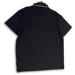 NWT Mens Black Short Sleeve Collared Quarter Zip Polo Shirt Size X-Large alternative image