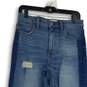 Abercrombie & Fitch Womens Blue Denim Distressed Medium Wash Mom Jeans Sz 28/6R image number 3
