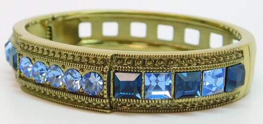 Designer Heidi Daus Heidi's Tantalizing Blue Crystal Hinged Bangle Bracelet image number 3