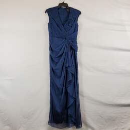 Adrianna Papell Women's Blue Sleeveless Dress SZ S