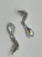 Authentic Womens Silver Sparkling Facetted Crystal Fine Drop Earrings image number 3