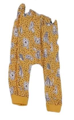 Kids Yellow Animal Print Elastic Waist Jogger Pants Size 12M alternative image