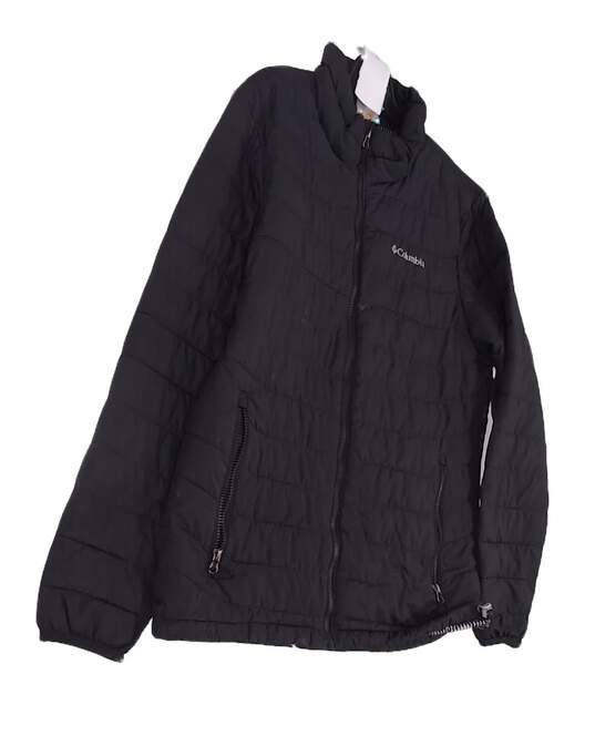 Mens Black Long Sleeve Pockets Full Zip Puffer Jacket Size Medium image number 2