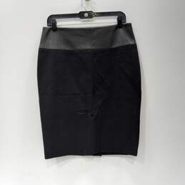 Women’s Clavin Klein Leather Trimmed Pencil Skirt Sz 10 NWT