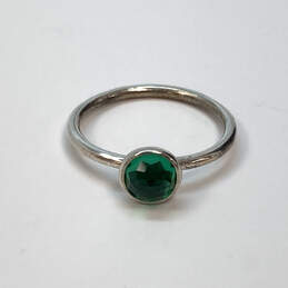 Designer Pandora S925 ALE 54 Sterling Silver Green Droplet Crystal Ring alternative image