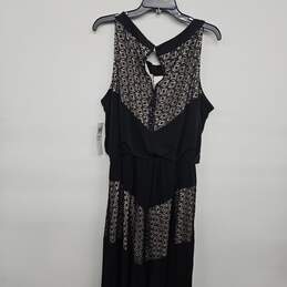 Black Scoop Necked Mesh Lace Dress alternative image