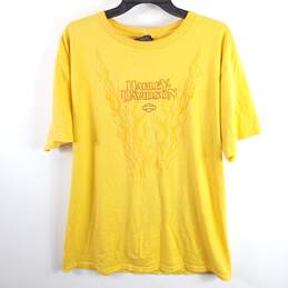 Harley Davidson Men Yellow Logo T Shirt XL