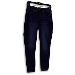 Womens Blue Denim Medium Wash Stretch Pockets Skinny Jeans Size 27/4P