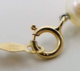 14K Yellow Gold Clasp Pearl Bracelet 4.9g alternative image
