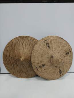 2PCVintage Bamboo and Cane Sunhats