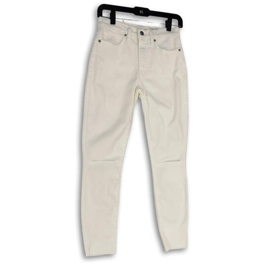 NWT Womens White Denim Light Wash Hise Rise Bridgette Skinny Jeans Sz 4/27A image number 1