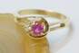 14K Yellow Gold Round Ruby 0.03 CT Diamond Open Work Ring 3.2g image number 1
